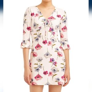Y2K Style Floral Dress No Boundaries Juniors Size 11-13 Ruffle Sleeve